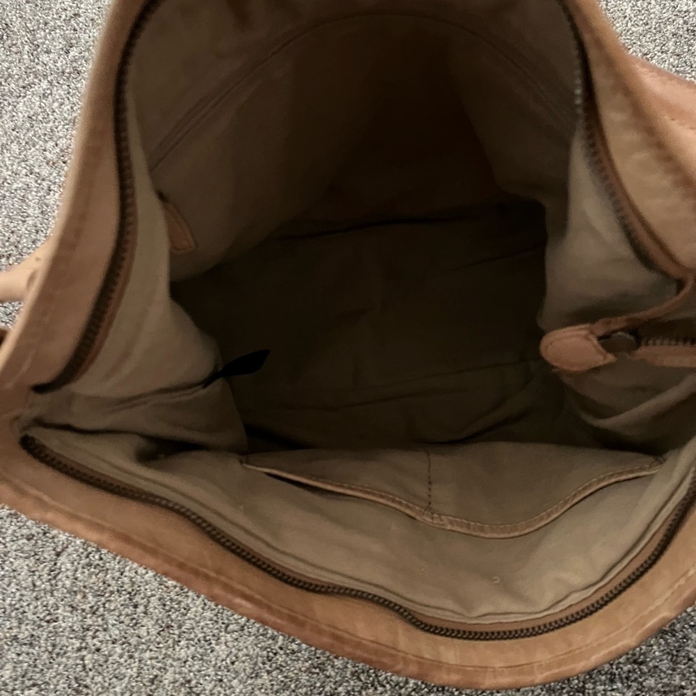 Tan woven leather handbag - Picture 6 of 10